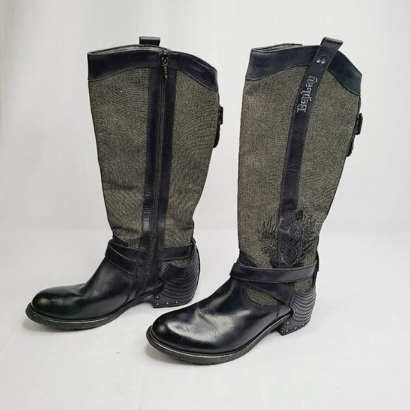 Replay Knee High Boots w/ Floral Embroidery - Picture 1 of 10